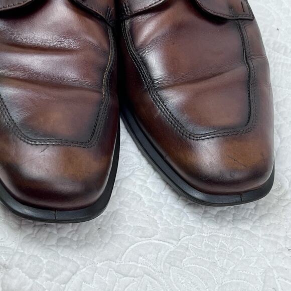 ECCO Men's Size 45 (US 11) Brown Lace Up Shock Point Leather Derby Shoes - Picture 4 of 9